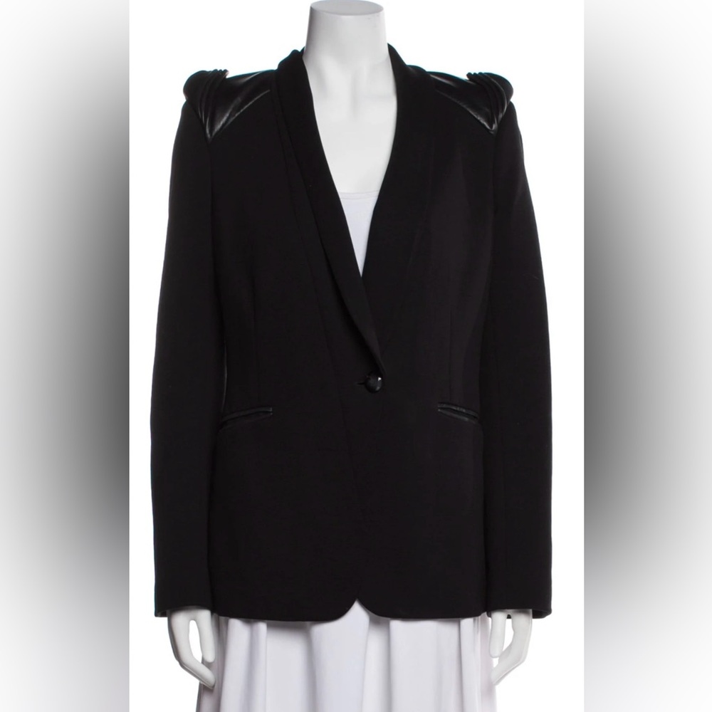 Gorgeous Mackage wool blazer with leather detail size 10 excellent condition